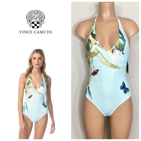 New. VINCE CAMUTO plunge neck butterfly swimsuit. 6. Normally $114 - Picture 9 of 10